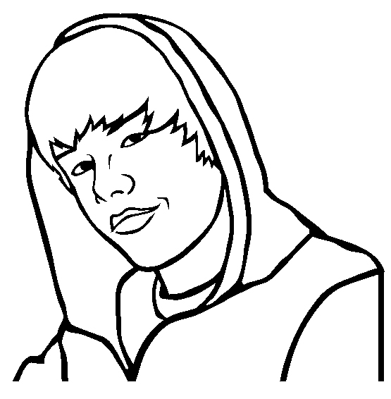 coloriage justin bieber sourire en coin